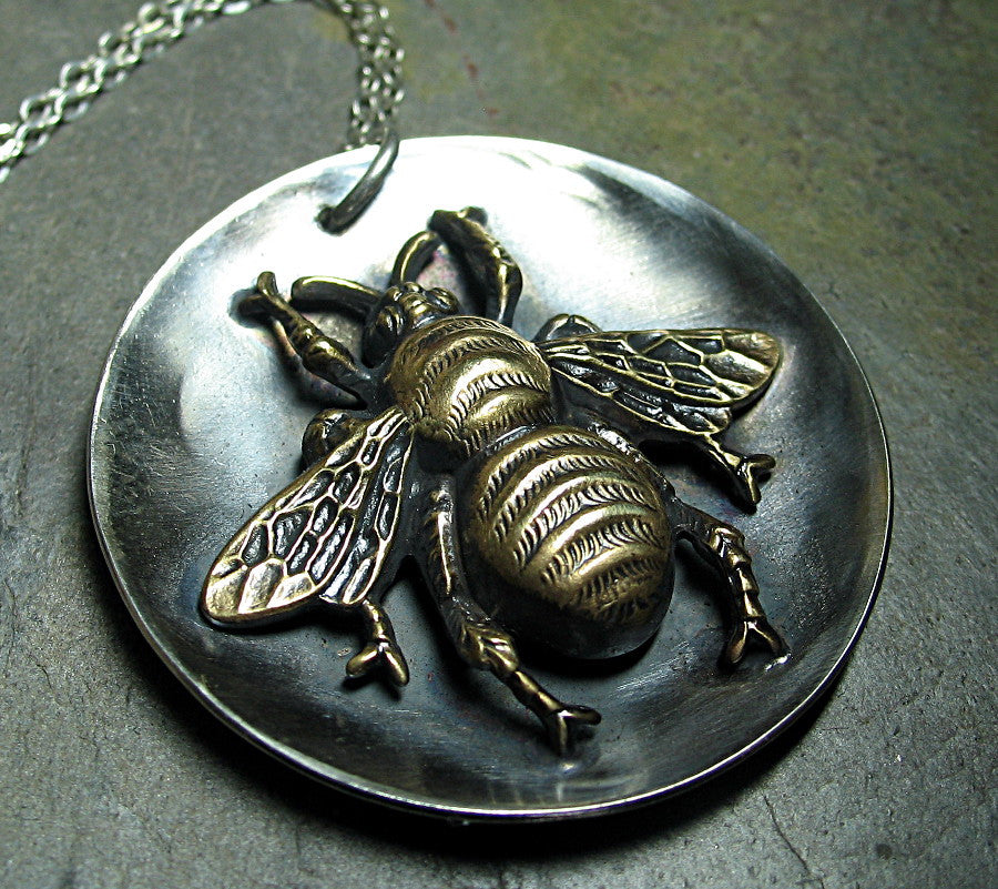 Mixed Metal Bumble Bee Pendant-6371 – Kevin N Anna